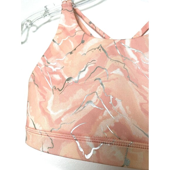 MTA Sport Bra Size L Peach Tie Dye Girls Youth No Padded Cross Back Strap - Picture 7 of 10
